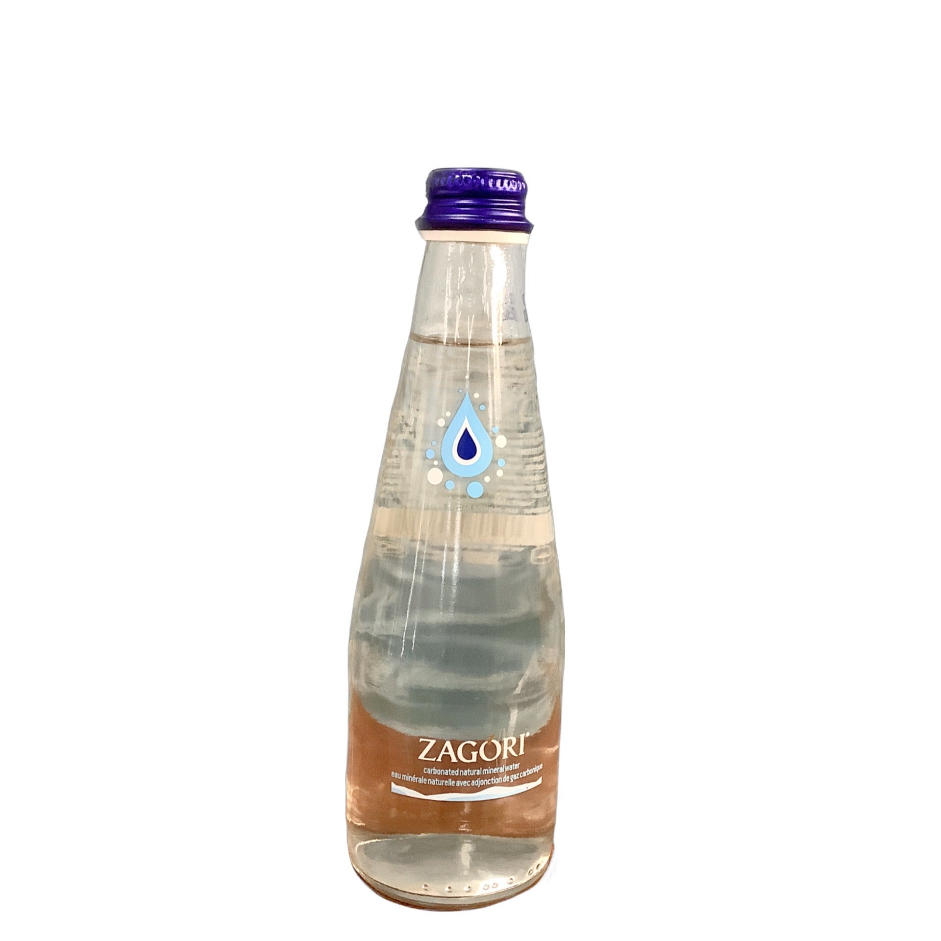 Zagori Carbonated Natural mineral Water 330mL Small clear Glass